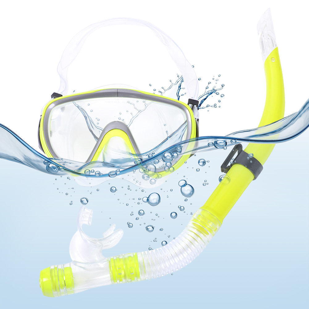 Freediving Mask Set - Diving Mask & Snorkel Set Adjustable