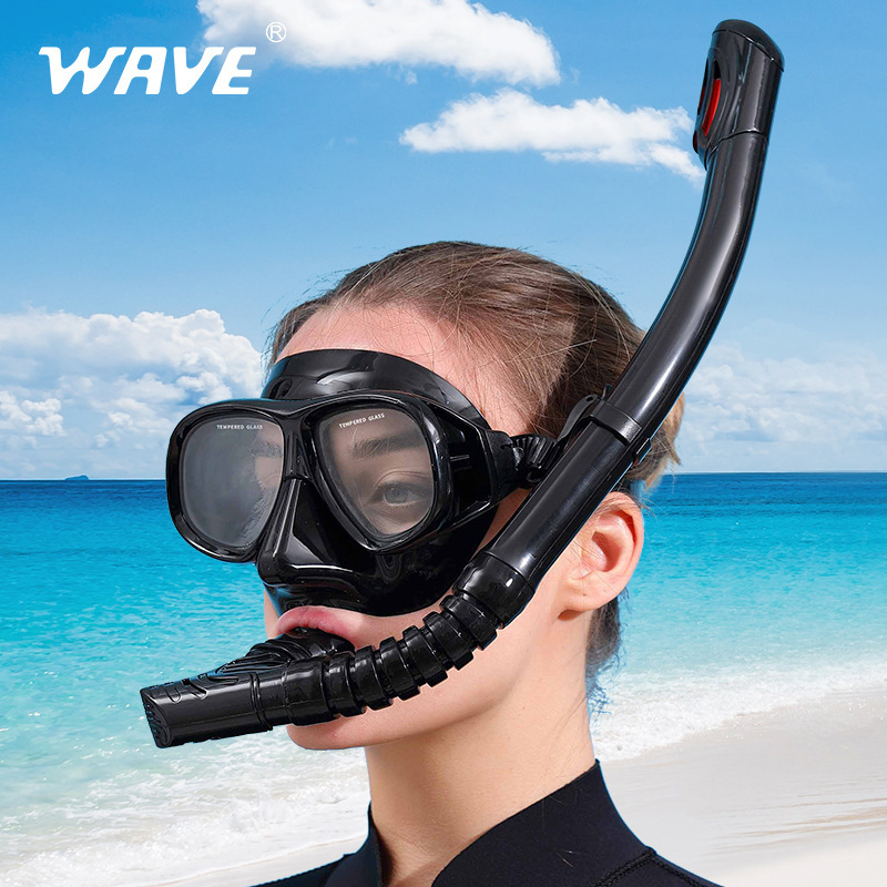 Freediving Mask Set - WAVE Professional Snorkeling Complete Set Of