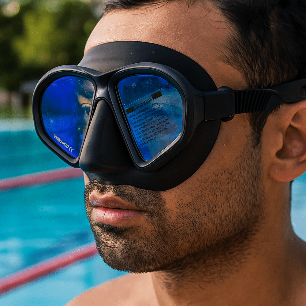 Freediving Mask Set - Tempered Glass Freediving Mask Foldable Snorkel
