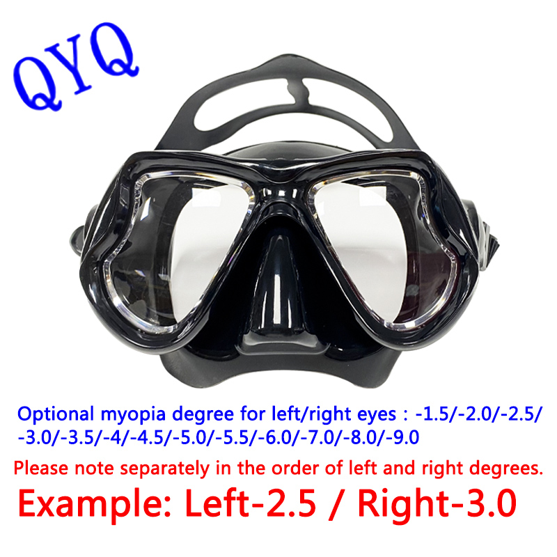 Freediving Mask Set - Myopia Diving Masks Snorkeling Set Nearsighted