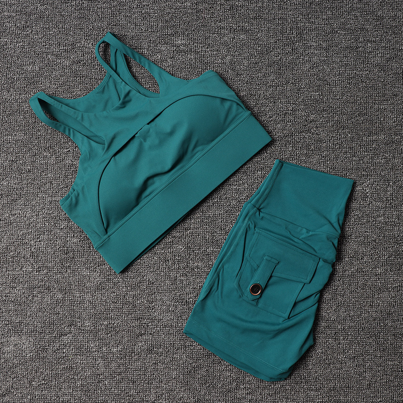 Fitness Shorts Yoga Sets Women - Aquatic Sports Bra review and price